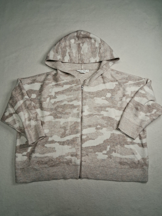 in every story Sweaters - Neutral Camo Zip-Up Hoodie Sweater - Lightweight Taupe & Cream